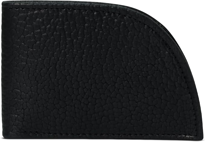 ROGUE WALLET Genuine Bison Leather Wallets for Men - RFID Blocking Curved Front Pocket Design w/ 3 Card Slots, Full Billfold Section & More - Ideal Gifts for Men (Black)