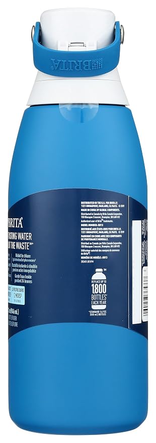 Brita Resolution Bottle, Premium Filtering Bottle Hard Sided 26oz, Marina Coral, Includes Brita Swag, 1 Count