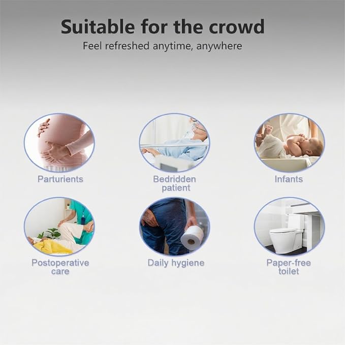 Portable Bidet for Travel-350ml Bottle with Adjustable Nozzle (Angled & Straight), Gentle Portable Cleansing
