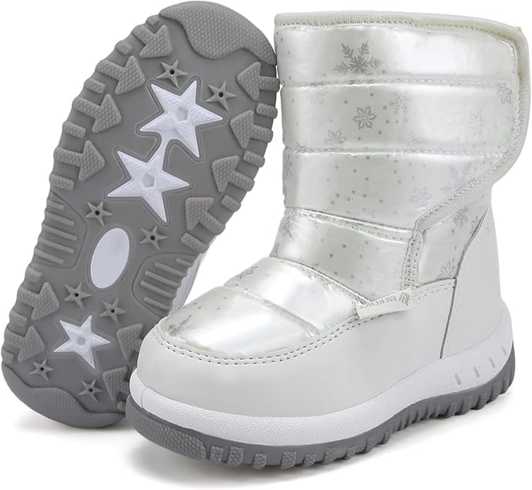 CIOR Winter Snow Boots for Boy and Girl Outdoor Waterproof with Fur Lined(Toddler/Little Kids)