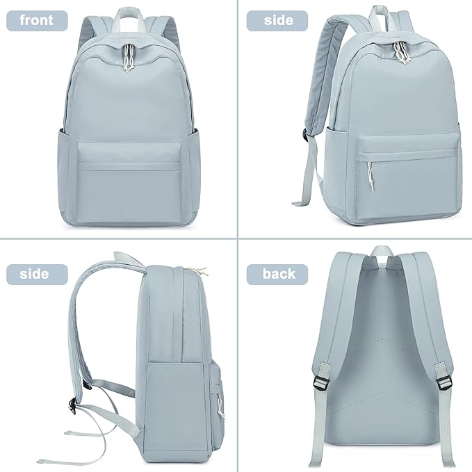 LOIDOU Backpack for Girls School Backpacks Bookbags for Elementary Middle School Women Laptop Backpacks (Blue Grey, L-17)