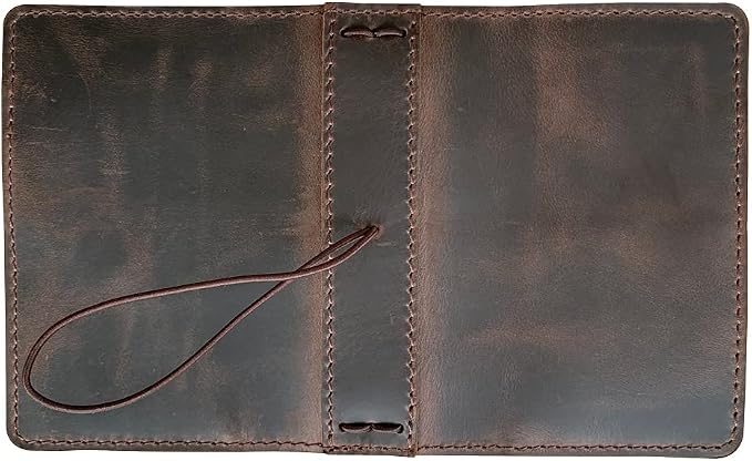 Travelers Notebook Cover with Inner Pockets, Card Slots and Pen Holder, Passport Size, Dark Brown