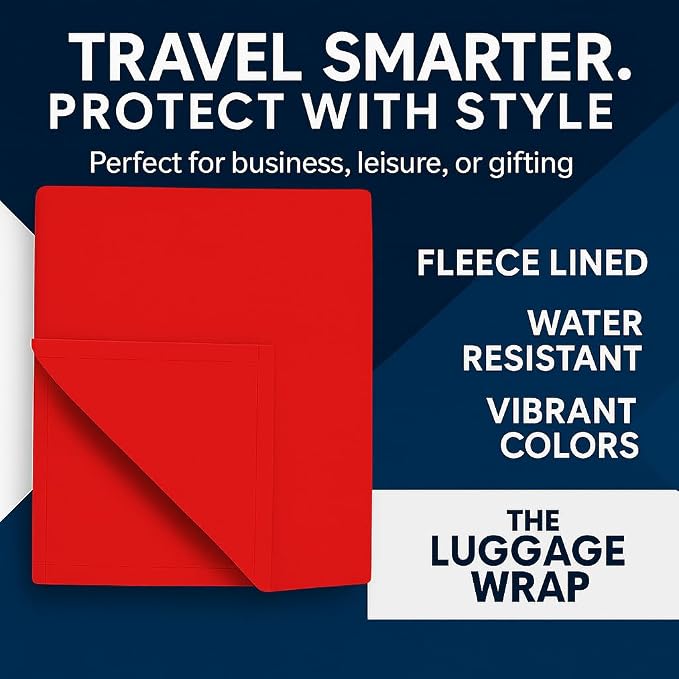 Medium Regal Red Water-Resistant Luggage Covers for Suitcase TSA Approved for 24"-26" - Durable Patented Design Suitcase Covers for Luggage, Fundas para Maletas, Travel Accessories