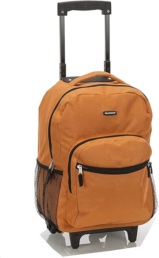 Rockland Double Handle 17" Rolling Backpack, Orange