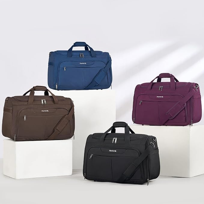 Hanke Carry On luggage Bags for Travel, Large Foldable Duffle Bag for Travel, Softside Lightweight Travel Bag Carry On Bags for Airplanes Women, Travel Tote Bags for Women Men.（Blue）