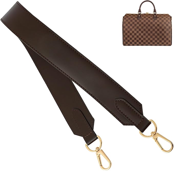 jiesinlov Vachetta Leather Straps Replacement Bag Shoulder Strap for Neverful Tote Handbag(W1.5in,L35.4in-Coffee)