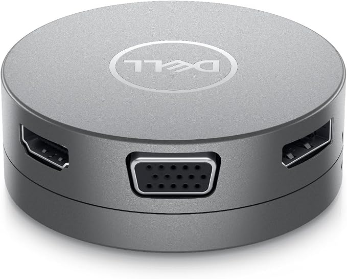 Dell 7-in-1 USB-C Multiport Adapter - DA310-2. USB-A Ports, 1 USB-C, 1 HDMI, 1 DisplayPort, 1 VGA and 1 RJ-45 Port, Crisp 4K Resolution at 60Hz, SuperSpeed Data Transfers, Lightweight and Portable.