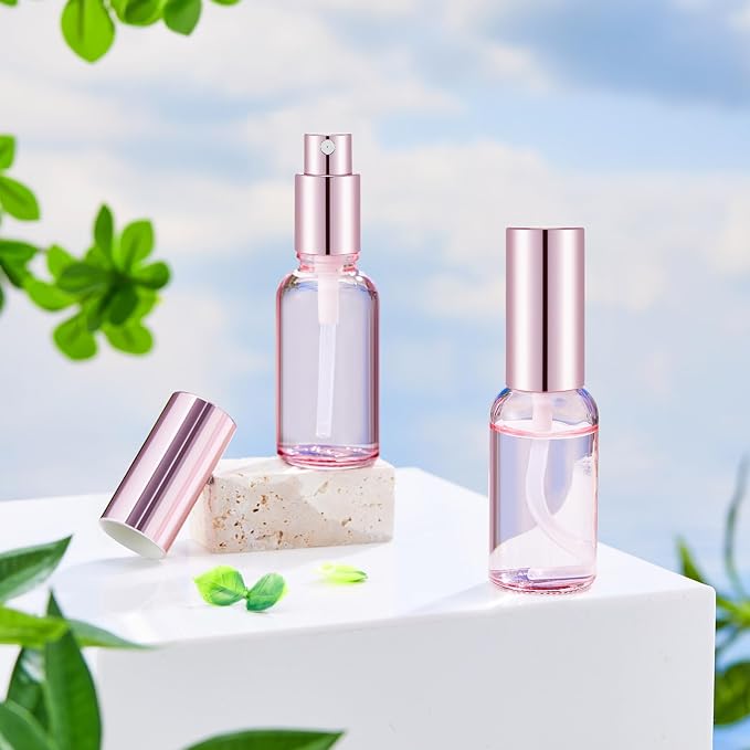 Roshtia 30 Pcs Glass Spray Bottle Clear Empty Bottles Small Refillable Reusable Perfume Bottle with Fine Mist Sprayer Pump for Face Body Travel