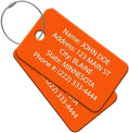 Personalized Acrylic Luggage Tags Set – Custom Engraved Name & Address ID Tags for Suitcases, Carry-On Bags & Backpacks – Bright High Visibility Heavy Duty Travel Bag Tags with Wire Ring Loops (4)