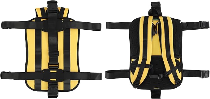Heavy-Duty Backpack Carrying Straps System for 22-30 Inch Suitcase Luggage Hardcase for Adventure Travel Cobble Stone Streets Stair - L,Yellow
