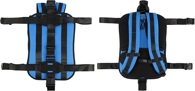 Heavy-Duty Backpack Carrying Straps System for 22-30 Inch Suitcase Luggage Hardcase for Adventure Travel Cobble Stone Streets Stair - L,Blue
