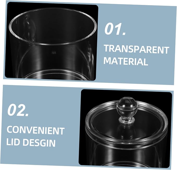 Unomor 3pcs Bathroom Jar Lid Cotton Swab Holder Organizer Cotton Pad Dispenser Storage Box