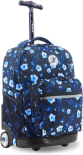 J World Sunrise Kids Rolling Backpack for Girls Boys. Roller Bookbag With Wheels For School, Night Bloom