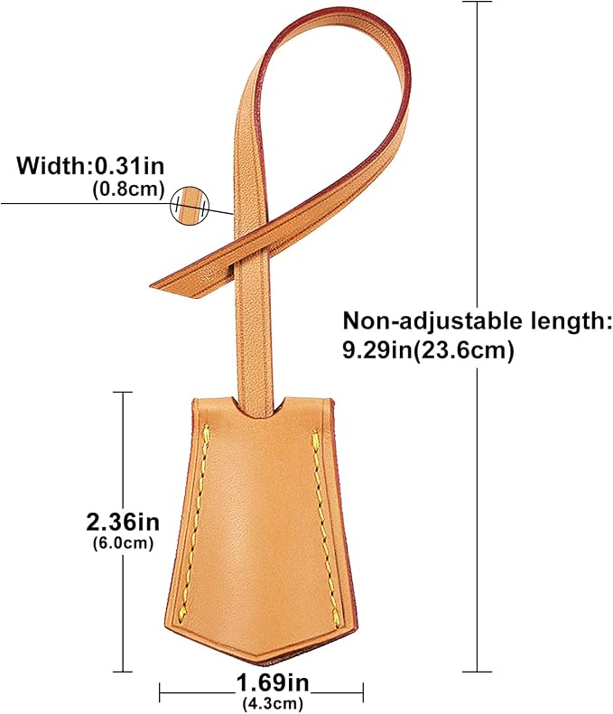 Microfibre Leather Tag for Luggage Bag or Suitcase, Decorative Hang Tag for Speedy 25 30 35 Handbag(Beeswax Tag)