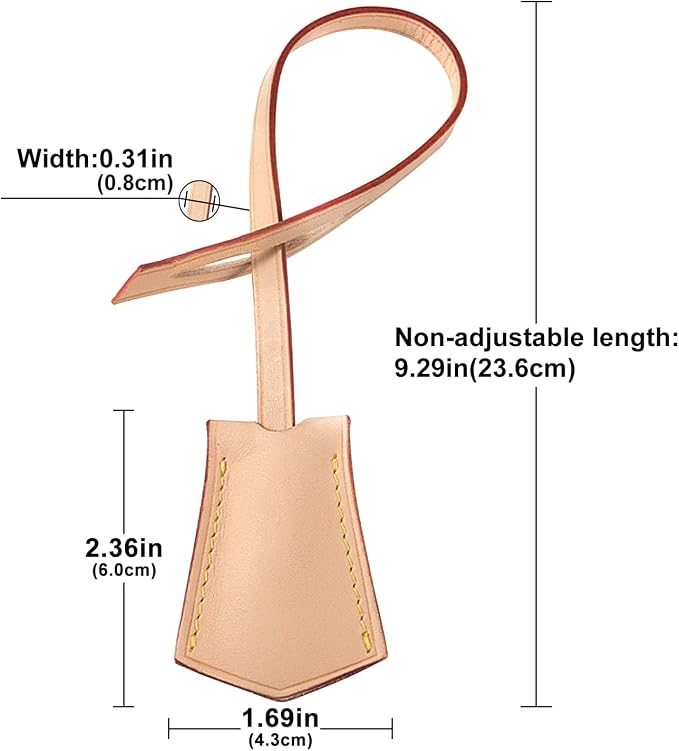 Microfibre Leather Tag for Luggage Bag or Suitcase, Decorative Hang Tag for Speedy 25 30 35 Handbag(Apricot Tag)