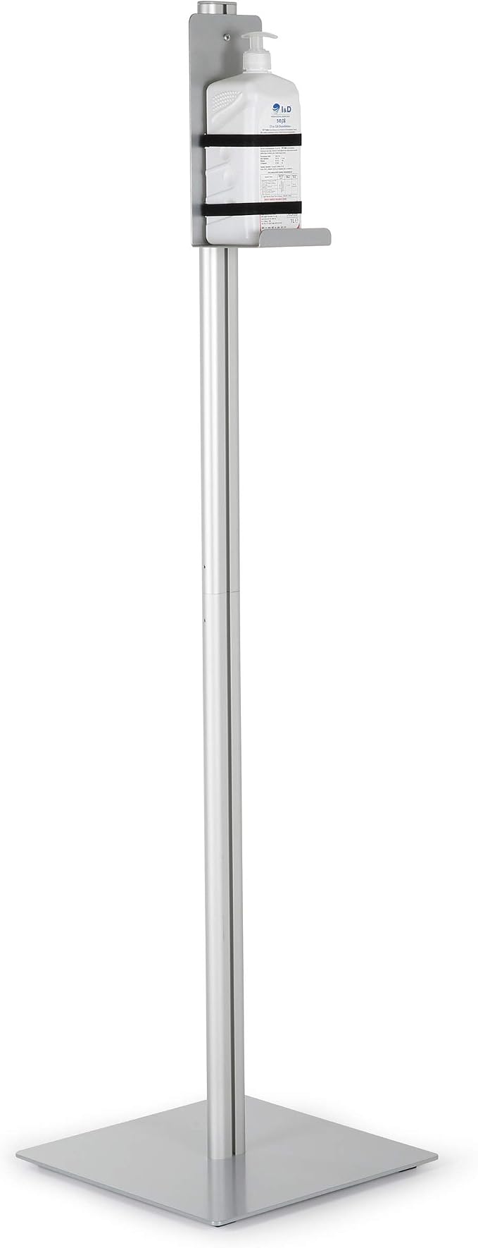 M&T Displays Floor Stand Universal Holder for Liquid/Lotion Soap or Hand Sanitizing Products, Medical Face Mask, Disposable Glove, Wipe, Facial Tissue