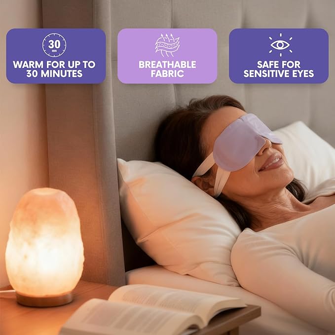 Steam Eye Mask, Self Heating Heated Eye Mask for Sleep, Warm Compress for Eyes, Moist Heat for Dry Eye Relief, Stye Eye Treatment, Spa, Travel Essentials, Unscented 30 Pack