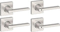 Kwikset Casey Hallway Passage and Bed/Bath Privacy Door Handle 4 Pack, 2 Passage Levers and 2 Privacy Levers, Satin Nickel Reversible Interior Handles