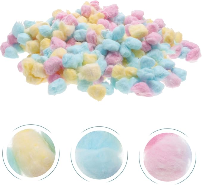 1Pack Colored Cotton Balls Soft Absorbent Face Cleaning Supplies for Newborns Makeup Removal Assorted Cotton Balls