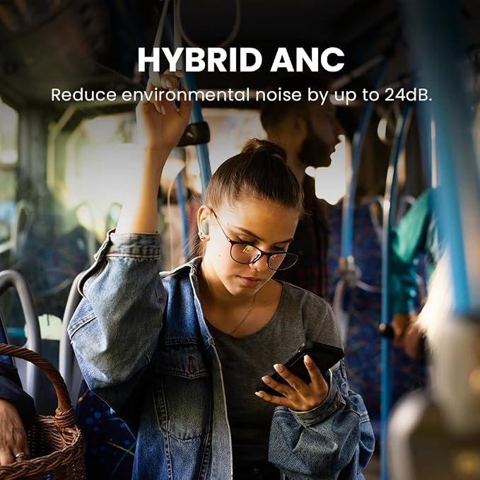 Avantree Relay & Clan N1 - Premium Airplane Bluetooth 5.3 Adapter & Active Noise-Canceling Wireless Earbuds for Music, Calls While Commuting with Hybrid ANC, Transparency Mode