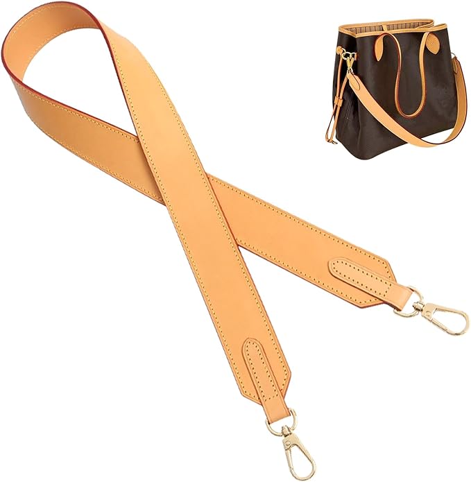 jiesinlov Vachetta Leather Straps Crossbody Replacement Bag Shoulder Strap for Neverful Speedy Graceful Tote Handbag(W1.5in,L45.2in-Beeswax)