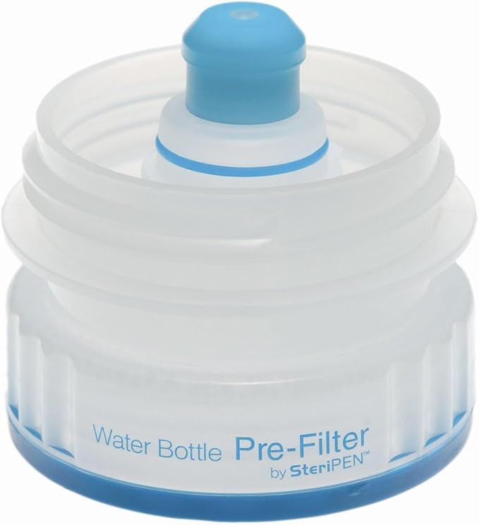 SteriPen SP-PF 40-Micron Pre-Filter for Wide-Mouth Water Bottles, Removes Debris Before UV Treatment, Fits SteriPen Classic 3, Ultra, and Aqua, Lightweight 1.5 oz Camping Travel Accessory