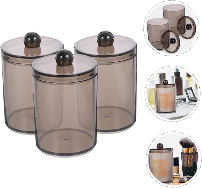 9pcs Cotton Swab Holders Transparent Bathroom Organizers with Lid Compact Storage for Cotton Swabs and Pads Lightweight and Sturdy Design for Use