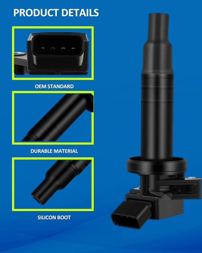 UF247 Ignition Coils and 4503 Spark Plugs Compatible with Toyota -2000-2005 Celica 2000-2008 Corolla 2003-2008 Matrix 2000-2005 MR2 Spyder/with chevy 1999-2002 Prizm 1.8L Replaces# UF315 C1249
