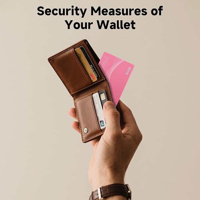 2026 [Apple MFi Certified] (iOS Only) Wallet Tracker Card, Rechargeable Thin Finder, Works with Apple Find My (iOS Only), Item Locator for Luggage Tags, Passports, Phone (Pink, 1)