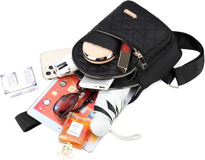 AOSTIHOT Small Sling Backpack for Women, Chest Bag Daypack Crossbody for Travel Sport Running Hiking Black