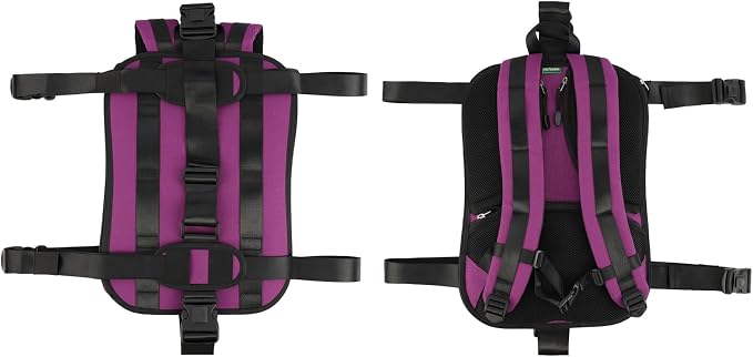 Heavy-Duty Backpack Carrying Straps System for 22-30 Inch Suitcase Luggage Hardcase for Adventure Travel Cobble Stone Street Stair - L,Purple