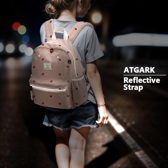 atgark Corduroy Toddler Backpack for Boys 2-5: Preschool Backpack for Boys Girls - Cute Kids Backpack for Boys 13.5" H Fit Folder