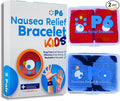 P6 Health Original Natural Anti-Nausea Relief Motion Car Sea Sickness Relief Children's Wrist Bands for Kids (2 Pack, Red - Blue)