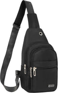 Banelu Small Sling Backpack Crossbody Sling Bag for Men Women, Chest Bag Daypack Fanny Pack Cross Body Bag for Outdoors Hiking Traveling - Black