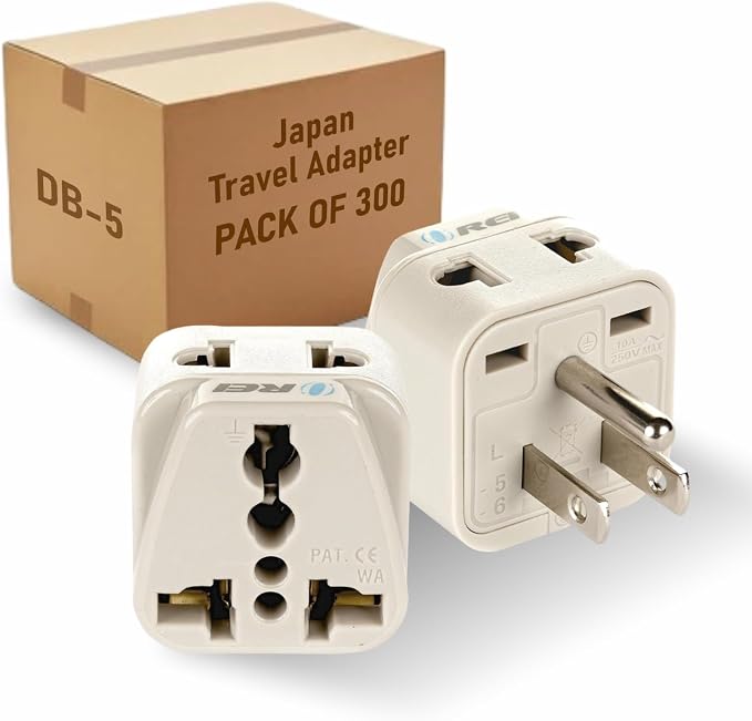 OREI USA, Japan, Philippines & More (Type B) Travel Adapter Plug - 2 in 1 (300 Pack)