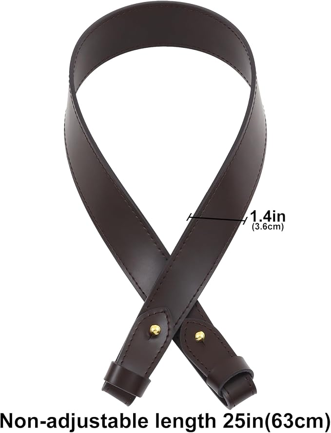 jiesinlov Vachetta Leather Replacement Straps Purse Shoulder Strap for Gracefull Bags (W1.4in,L25in-Coffee)