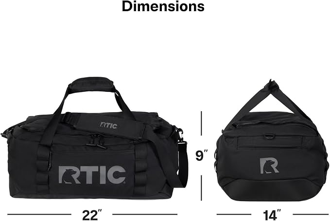 RTIC Road Trip Duffle Bag for Men and Women, Traveling Tote for Camp, Travel, Gym, Weekender, Camping, Overnight, Carry On, Sports, Spacious, Water Resistant, Large, Olive & Beach