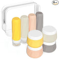 Mrsdry Travel Size Toiletries 8 Pack, TSA Approved 3oz Silicone Squeeze Bottles & Cream Jars with Clear Travel Bag