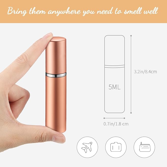 Motiskyy 140 Pcs 5 ml Refillable Perfume Atomizers Bulk - Mini Travel Cologne Sprayers with Refill Pump & Transfer Tool for Perfume Makers & Small Studios(Morandi Color)