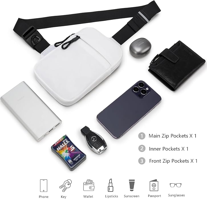 higouta Mini Sling Bag for Men Women, Small Crossbody Casual Utility Chest Phone Bag for Travel Workout
