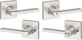 Kwikset Casey Interior Passage Door Handle 2 Pack, Lever for Closet and Hallway Doors, Reversible Non-Locking Handle Lever, Satin Nickel, with Microban Protection