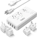 Ceptics 2000W Voltage Converter for Travel, 220V to 110V Converter w/Type C, E/F, G, I Plugs, 2000W Hair Dryer Outlet, 4 USB w/ 1 USB-C PD 18W Fast Charge