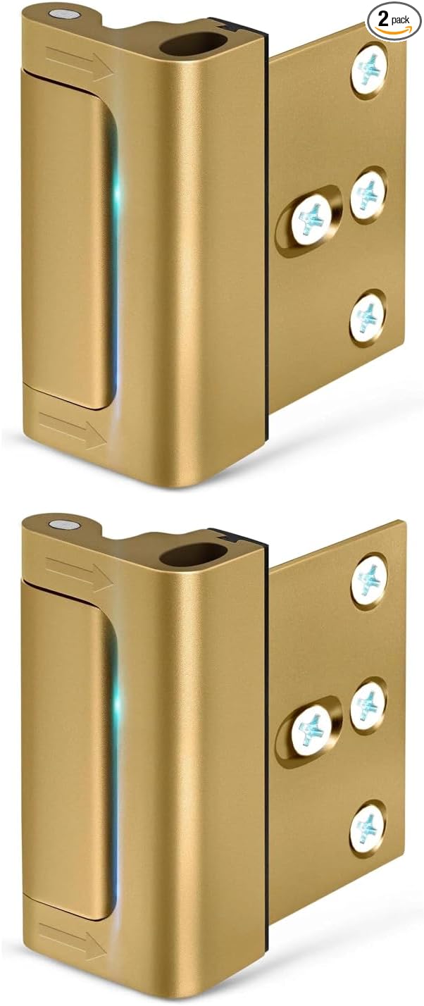 Home Security Door Reinforcement Lock – Heavy-Duty Metal Door Lock for Front Door, Childproof Safety Latch for Kids Safety, Extra Flip Top Lock Withstands 800 lbs, Interior Deadbolt Guard Home Safety
