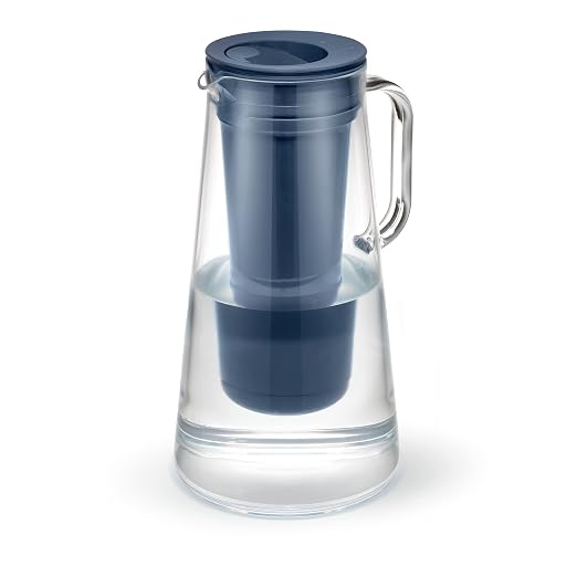 LifeStraw Home – Water Filter Pitcher, 7-Cup, Midnight Blue, BPA Free Designed for Everyday Protection Against Bacteria, parasites, microplastics, Lead, Mercury, PFAS, and a Variety of Chemicals