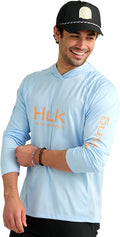 HUK Mens Pursuit Vented Long Sleeve Hoodie, Fishing Shirt with Hood