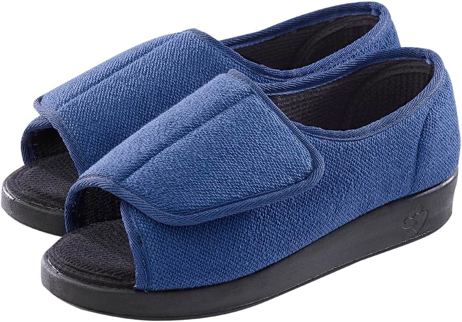 Silverts Women’s Adaptive Clothing Open Toe Shoes, Adjustable Wide Fit Sandals for Elderly, Nursing Home & Assisted Dressing