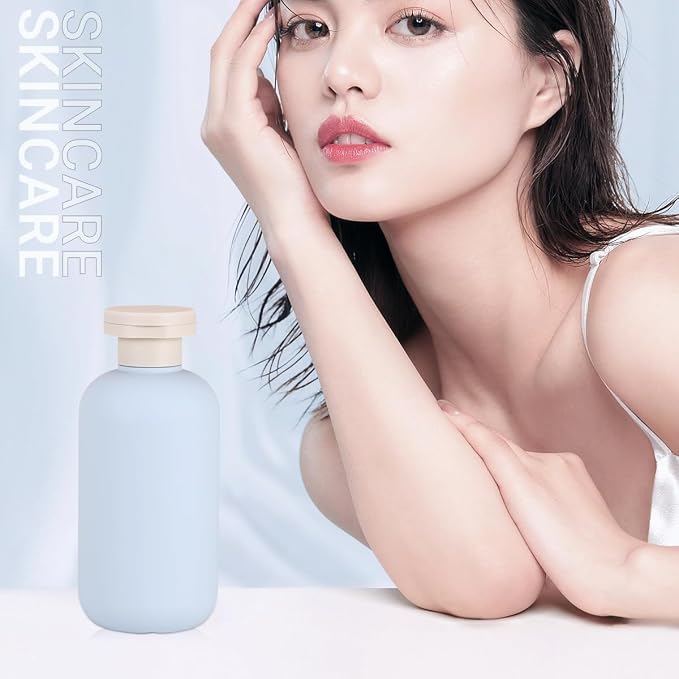 Travel Bottles Set For Toiletries Travel Size Containers Leak Proof Silicone Squeezable Spray Bottles Jars For Women Men, For Shampoo Lotion Body Wash (Blue)