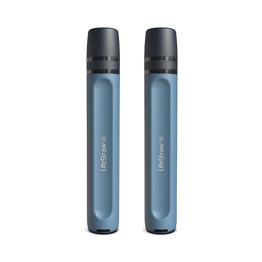 LifeStraw Peak Series - Personal Water Filter Straw for Backup Filtration, Emergency, Survival, and Ultralight Hydration, Mountain Blue, 2 Pack