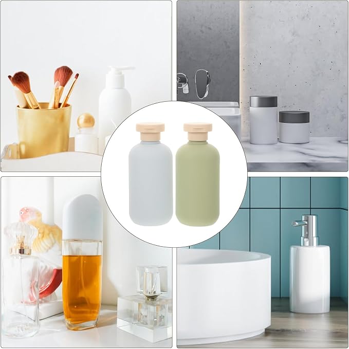 Travel Bottles Set For Toiletries Travel Size Containers Leak Proof Silicone Squeezable Spray Bottles Jars For Women Men, For Shampoo Lotion Body Wash (Blue)