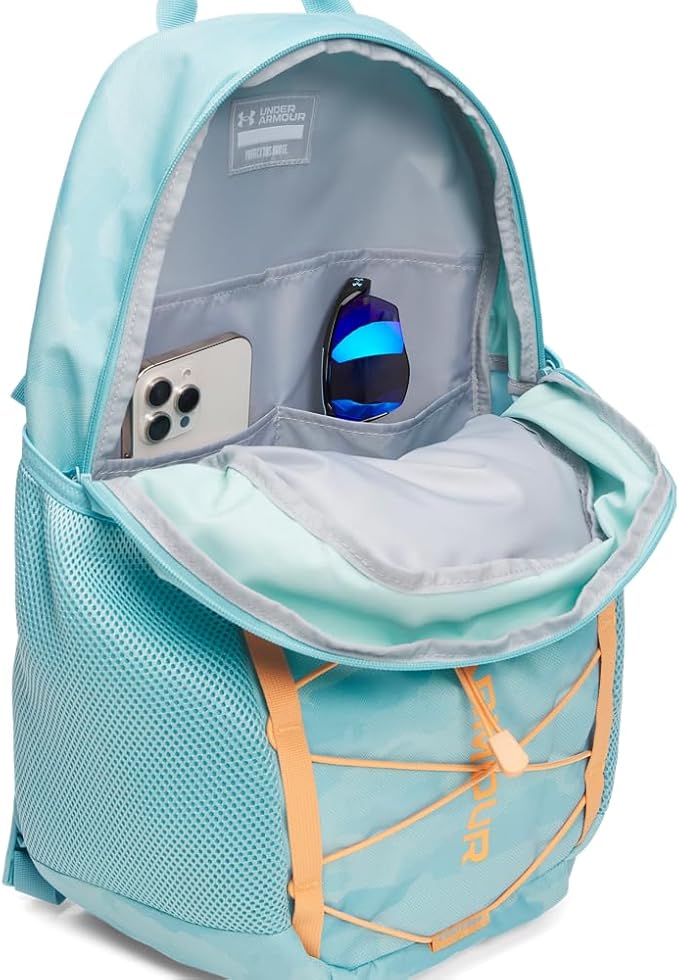 Under Armour Unisex Hustle Sport 6.0 Backpack, (425) Blue Haze/Blue Haze/Orange Bloc, One Size Fits Most
